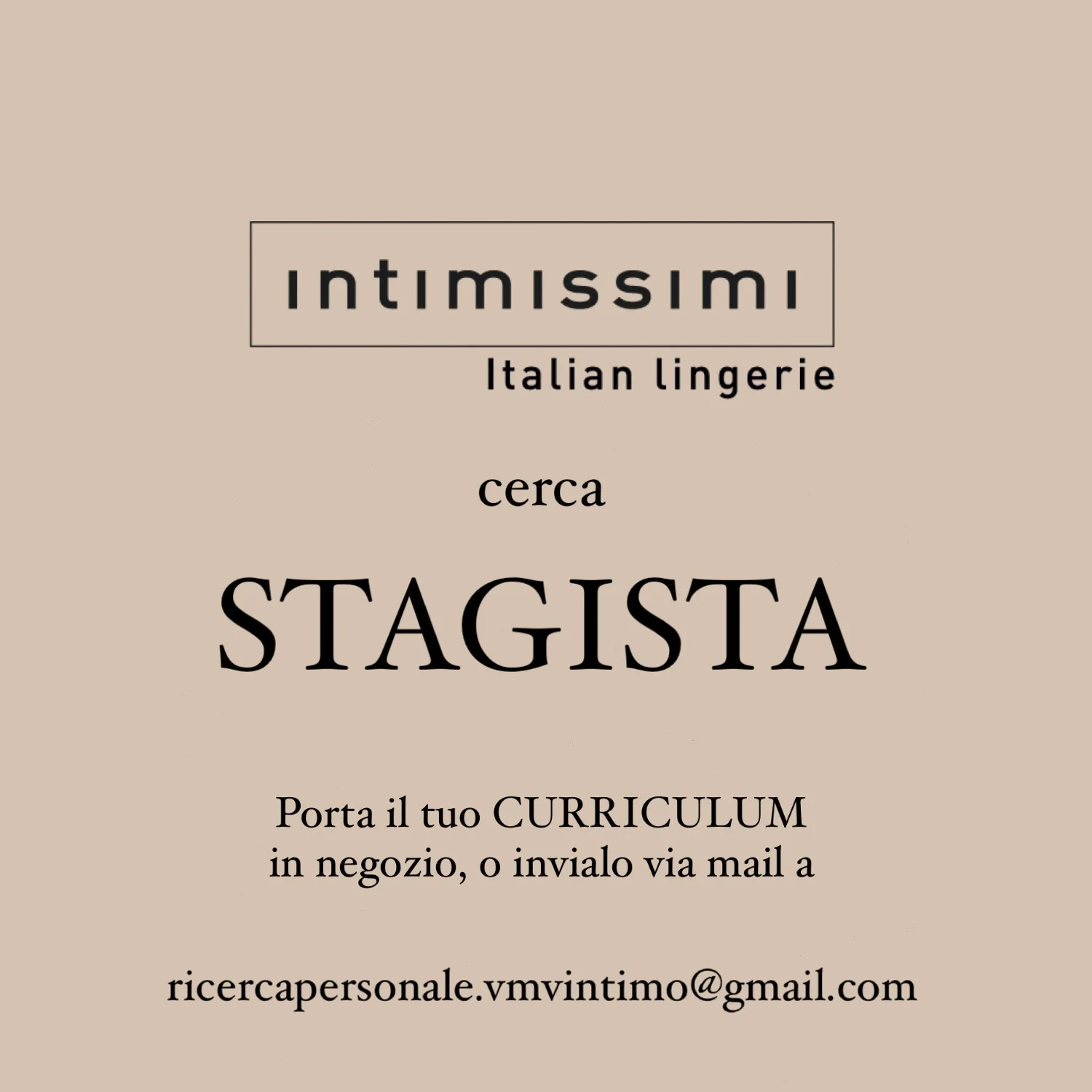 Intimissimi cerca personale!